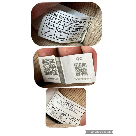 UGG Darrah Girls Sweater Knit Chestnut Suede Sheepskin Foldover Button 5 Kids - Picture 16 of 16